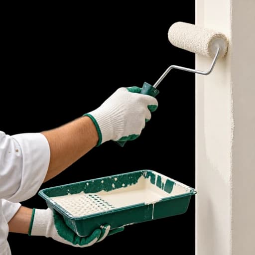 Professional painting an interior wall